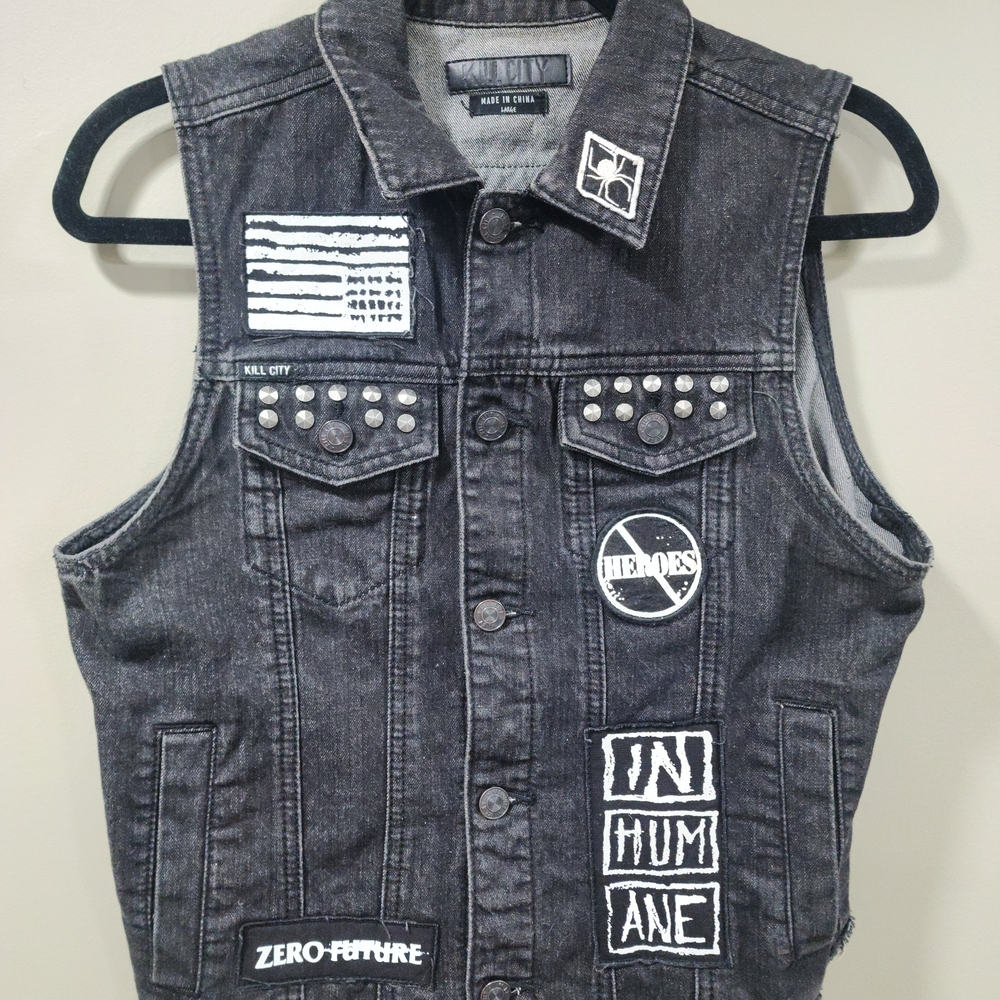 Kill City Black Jean Jacket Vest